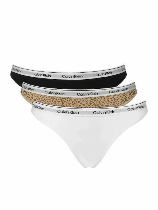 Cotton Women's Briefs 3Pack Black Classic White Animal
