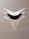 Βαμβακερά Γυναικεία String 3Pack Black-classic White