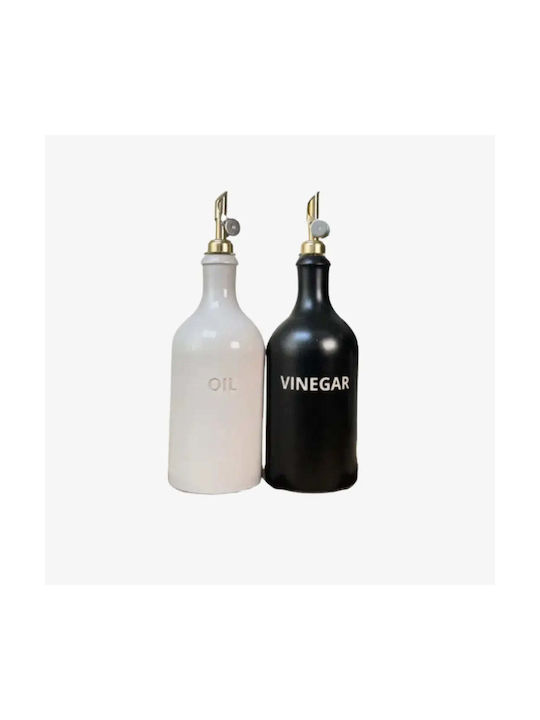 Phos & Gaia Porcelain Oil And Vinegar Dispenser Set With Flow