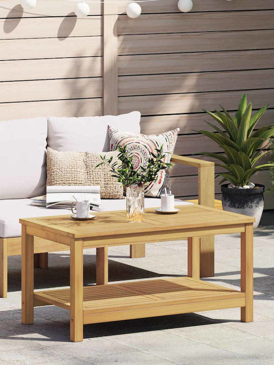 Sitting Room Table for Small Outdoor Spaces Made of Acacia Brown 90x50x45cm