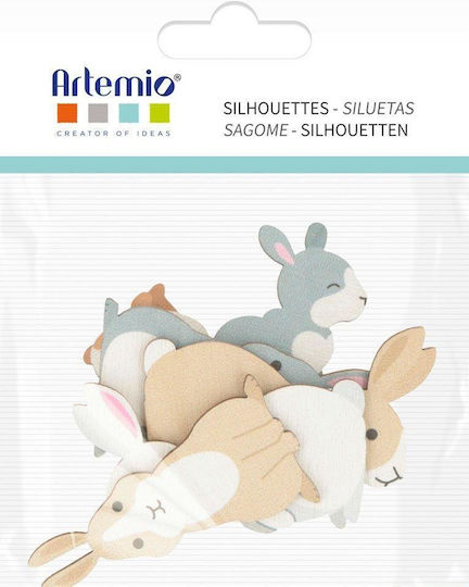 Artemio Ξυλινα Διακοσμητικα Rabbit 3 2-5 0cm 6τμχ