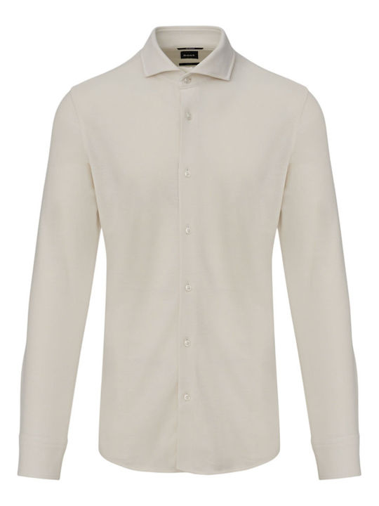Boss Long Sleeve Cotton Shirt Ecru