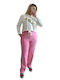 Women's Fabric Trousers Pink
