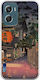 Ukiyo-e Tokyo Rain Street Motorola Moto G06 Flexible TPU Transparent Silicone