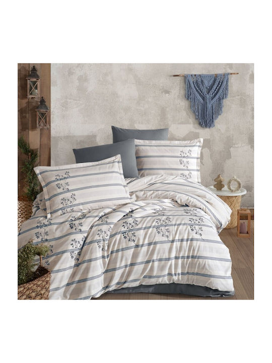 Clasy Home Set Huse Pentru Pilote 200x220cm Dublu Cu 2 Fețe De Pernă & 1 Cearceaf Bej