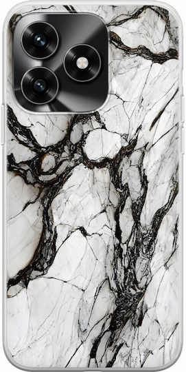 Cracked Marble White Black Honor X5c Plus Flexible Tpu Διάφανη Σιλικόνη