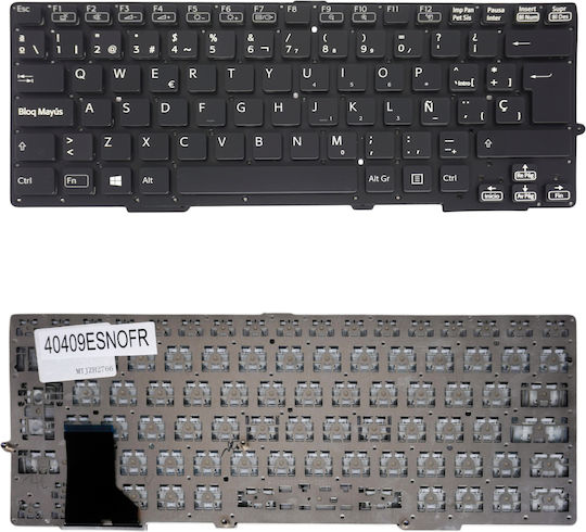 Teclado Español Para Portátil Spanish Laptop Keyboard Sony Vaio Svs13 Sve13 Svs131 Sv-e13 Svs13a 1-490-143-21 149014321usx 1-490-097-11 9z.n6bbf.401 Es Nο Frame Black Κωδ.40409esnofr