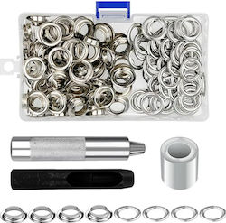Kit 100 Metal Caps Punch Fixing Device Zola Outer Diameter 20 Mm Inner 12 Mm Height 4.5 Mm Carbon Steel Storage Box