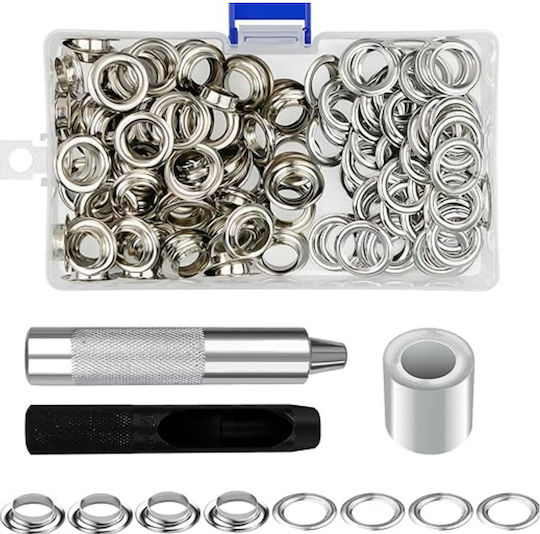 Kit 100 Capace Metalice Dispozitiv De Fixare Pentru Perforator Diametru Exterior 20 Mm Diametru Interior 12 Mm Înălțime 4.5 Mm Cutie De Depozitare Din Oțel Carbon