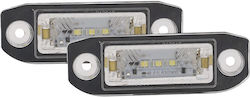 Einparts Led Kennzeichenbeleuchtungen 12V Universell Volvo C70 / S40 / S60 / S80 / V50 / V60 / V70 / XC 60 / XC 70 / XC 90 2 Stück