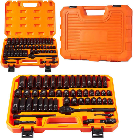 Ratschen- und Steckschlüssel-Set 3/8" 50 Stück