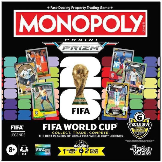 Επιτραπέζιο Παιχνίδι Monopoly Panini Prizm: FIFA World Cup για 2-4 Παίκτες 8+ Ετών Hasbro