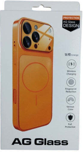 Unipha Protection Ag Glass Design Orange Frosted Glass Magsafe Case Iphone 14 Pro Max Orange