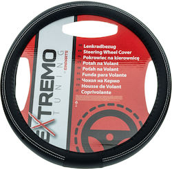 Einparts Κάλυμμα Τιμονιού Αυτοκινήτου Συνθετικό Λευκό με Λευκή Ραφή