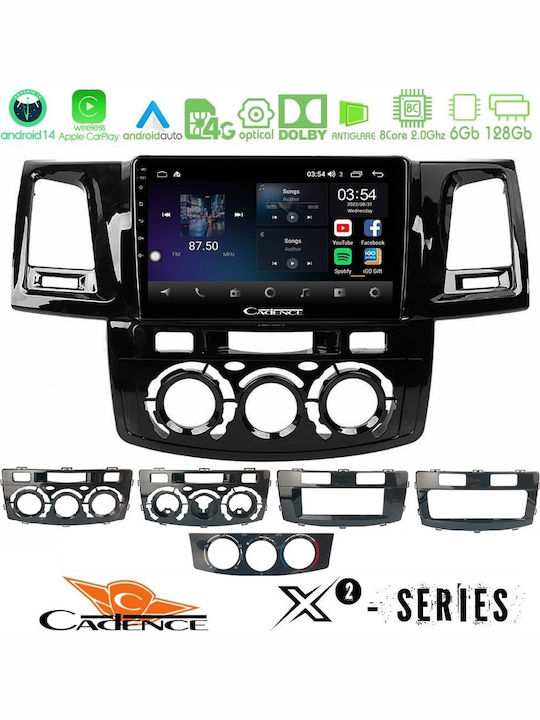 Cadence Ηχοσύστημα Αυτοκινήτου για Toyota Hilux 2007-2016 (Bluetooth/USB/WiFi/GPS/Apple-Carplay/Android-Auto) με Οθόνη Αφής 9"