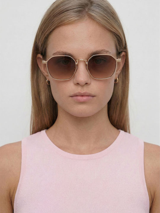 Luigi Sunglasses Brown With Metallic Frame