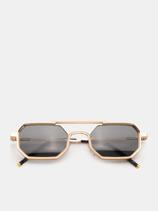 Luigi Unisex Sunglasses With Gold Metallic Frame And Gold Lens 4841209