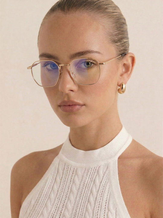 Luigi Sunglasses Gold With Metallic Frame