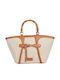 Fabric Women's Handbag Brown