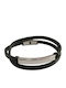 Kalliopi Silver Ανδρικό Βραχιόλι από Δέρμα 21cm