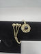 Brass Bracelet Black Tourmaline Open Handmade Jewelry