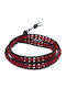 Theodora's Jewellery Women's Leather Bracelet Jt-B100151-Red-Burgundy