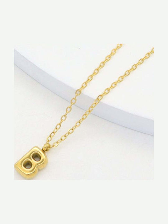 Charmy Necklace Monogram "B" From Gold Plated Steel