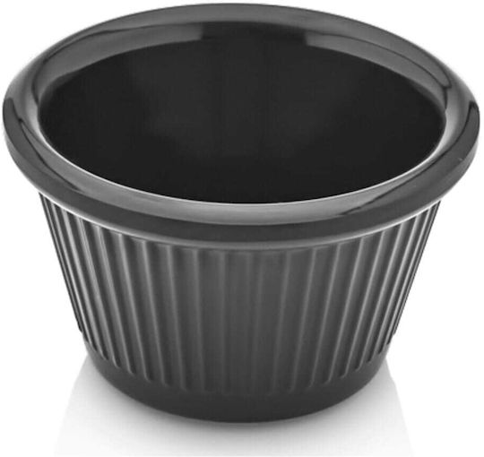 Yuk Round Melamine Black Serving Bowl Diameter 8.5cm