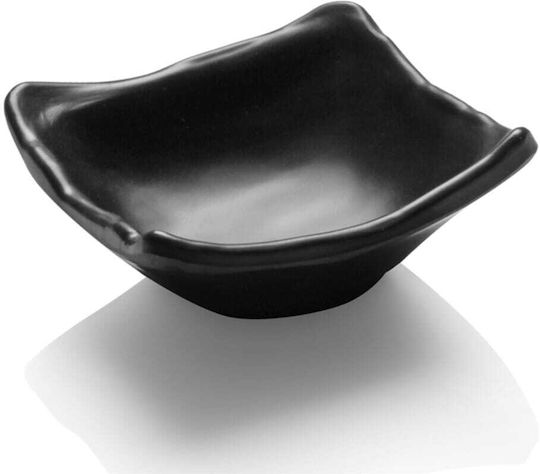 Yuk Square Melamine Black Serving Bowl