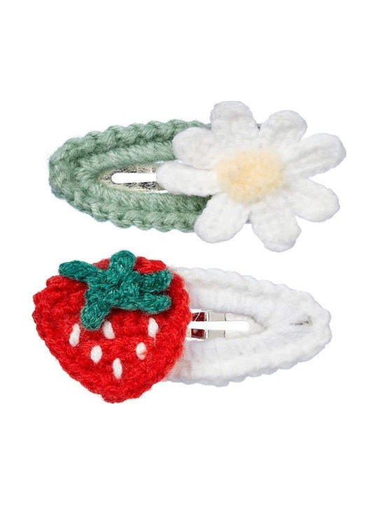 Souza For Kids Set Kids Hair Clips with Flower Bobby Pin in Red Colour 2 Pieces