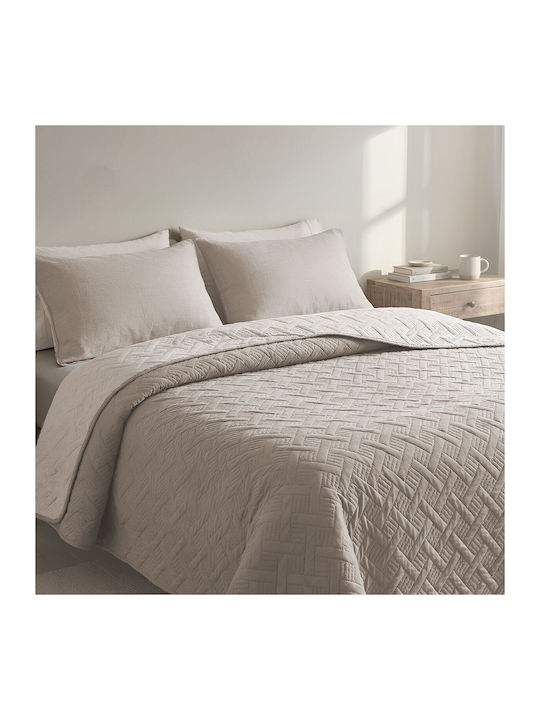 Kipper Flex Coverlet Double Microfiber Moca-Bei...
