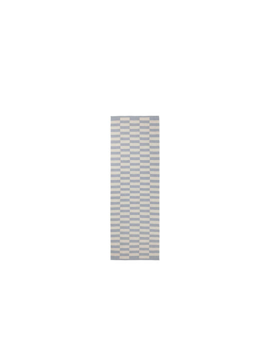 Broste Copenhagen Χαλί Διάδρομος Βαμβακερό Γαλάζιο/ Μπεζ 70x200cm