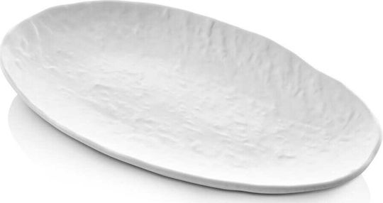 Yuk Yuk Servierplatte Oval Melamin Weiß 28x18cm