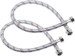 Avizar Braided Flexible Hose 40cm F1/2 M1/2 Plumbing Connections Grey