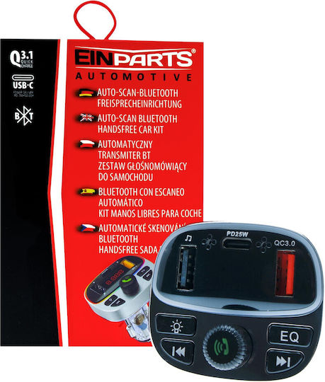 Einparts Auto FM-Transmitter mit Bluetooth / USB