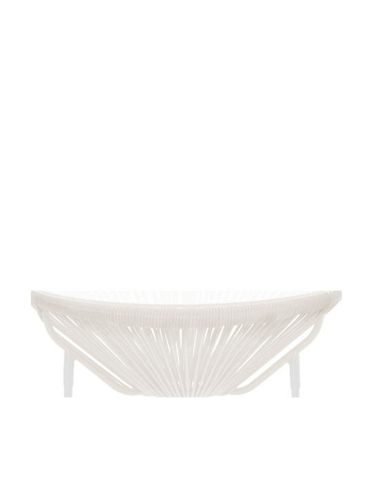 Table for Small Outdoor Spaces Rattan Acapulco White Shade 50x50x52cm