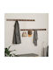 vidaXL Wooden Wall Hanger 10 Hooks Brown 60x8x7cm 4 Pieces