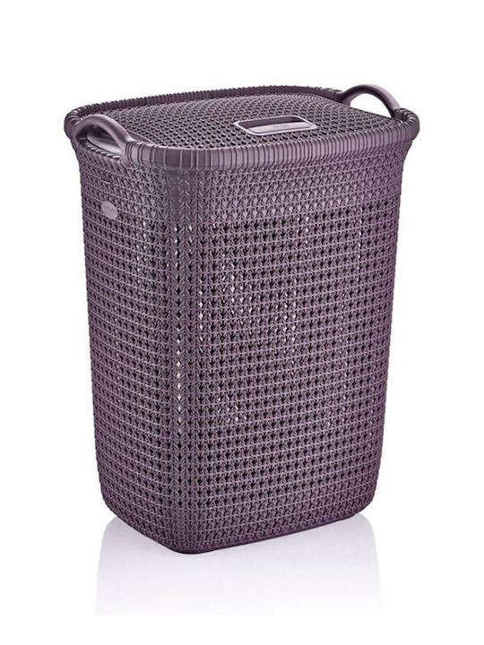 Sidirela Καλάθι Απλύτων Πλαστικό 55lt 45x35x55cm Καφέ