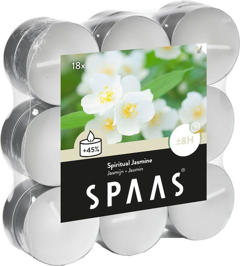 Spaas Ρεσώ με Άρωμα Γιασεμί σε Λευκό Xρώμα (έως 8 Ώρες Καύσης) 18τμχ