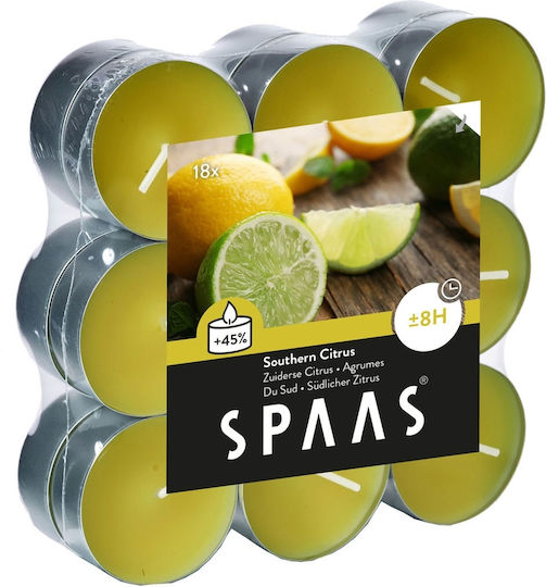 Spaas Lumânări Mici Aromatice În Culoare Galbenă Până La 8 Ore Timp De Ardere 18 Bucăți Spaas Lumânări Mici Aromatice În Culoare Galbenă Până La 8 Ore Timp De Ardere 18 Bucăți