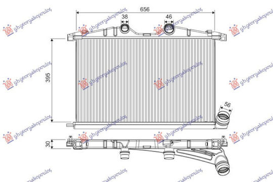 Радиатор Интеркулер 2.2-3.0 Дизел Автомат 770x392 Citroen C5 08-16 0384n5 1 Бр