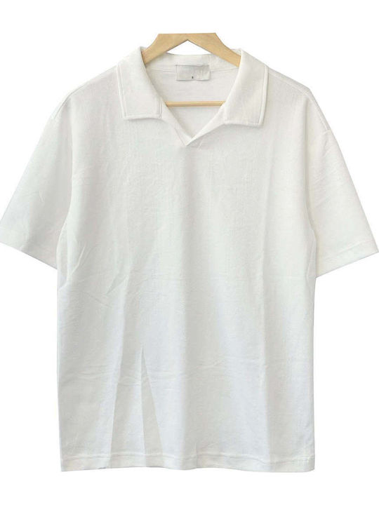 Ansin Polo Bluza Tricou Cu Mânecă Scurtă Alb