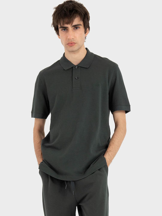 Boss Pallas Polo Short Sleeve Blouse Dark Green