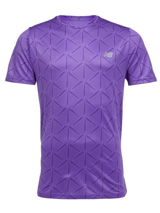 New Balance Athletic Short Sleeve Blouse Purple
