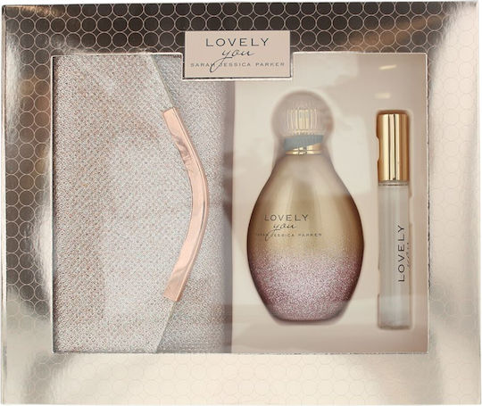 Sarah Jessica Parker Set Lovely You Eau De Parfum Women 100 Ml + Lovely You Eau De Parfum Women 10 Ml + Lovely You Textile Handbag Badge Holder Rose