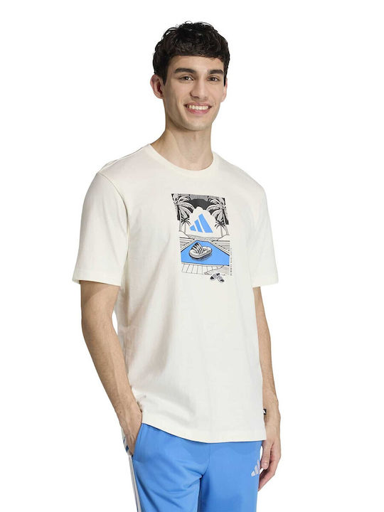 adidas Графична Тениска Бял