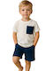 Kids Set with Shorts Summer 2 Pieces White/Blue