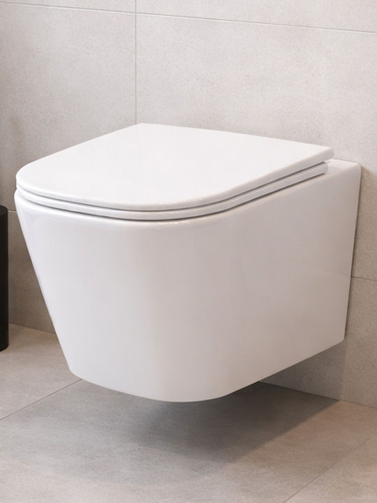 Vinci Λεκάνη Κρεμαστή με Slim Κάλυμμα Soft Close Λευκή Vinci Λεκάνη Κρεμαστή με Slim Κάλυμμα Soft Close Λευκή