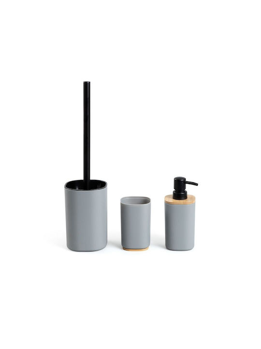 Homla Salti Bathroom Accessory Set Plastic Gray 3 Pieces