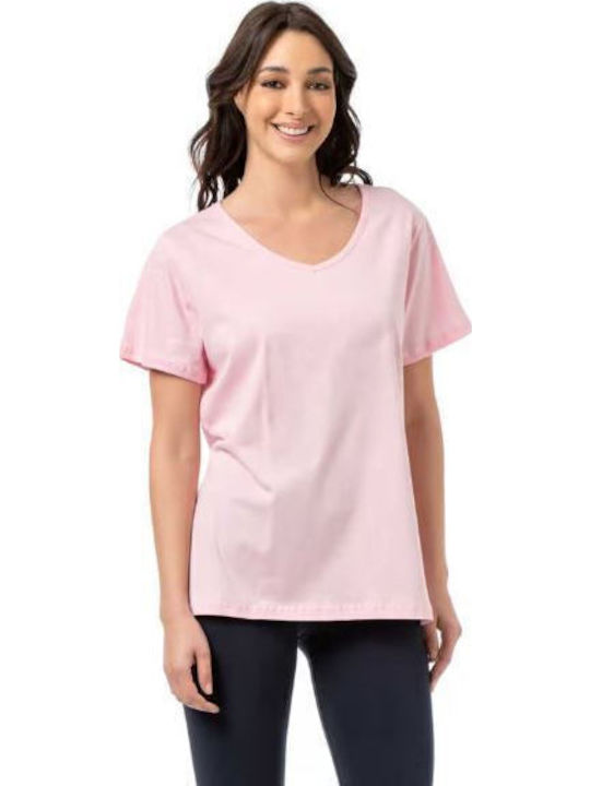 Bodymove Damen Bluse Baumwolle Rosa